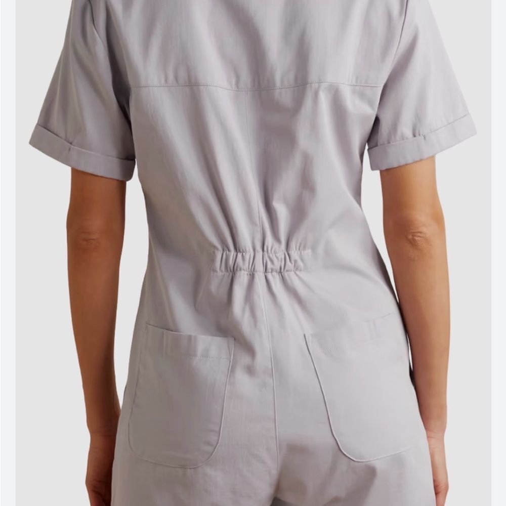 Rivet Utility Women’s Purple Point Collar Short Sleeve Romper M - Picture 2 of 5